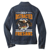 Hot Trend Easily Distracted By Friesian's Friesian Horse Ladies Denim Jacket | Artistshot