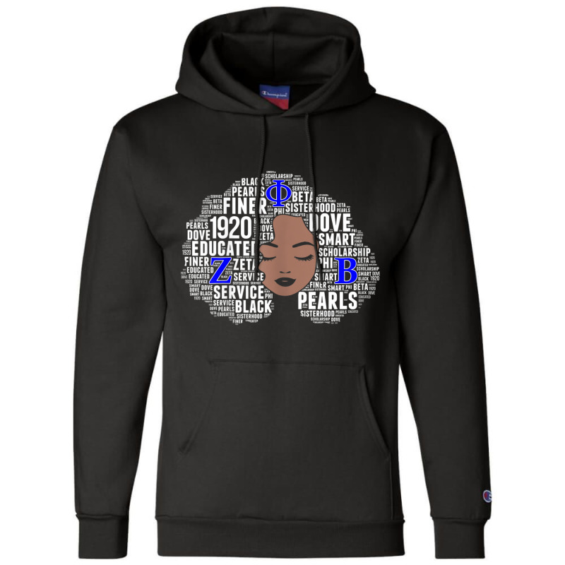 Womens Zeta 1920 African Women Educated Dove Afro Hair Words _001 Champion Hoodie | Artistshot