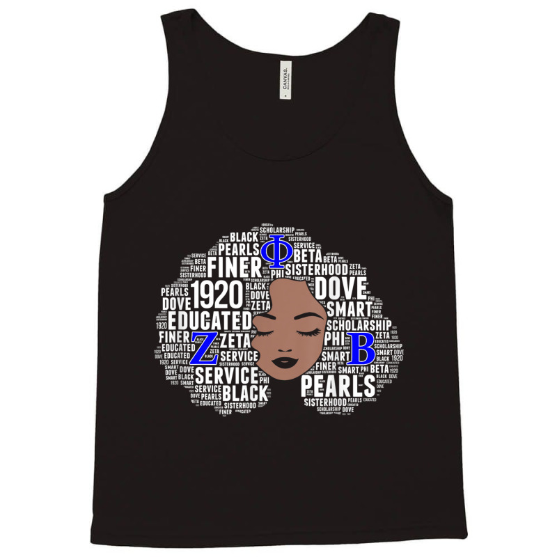 Womens Zeta 1920 African Women Educated Dove Afro Hair Words _002 Tank Top | Artistshot