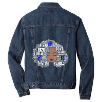 Womens Zeta 1920 African Women Educated Dove Afro Hair Words _002 Men Denim Jacket | Artistshot