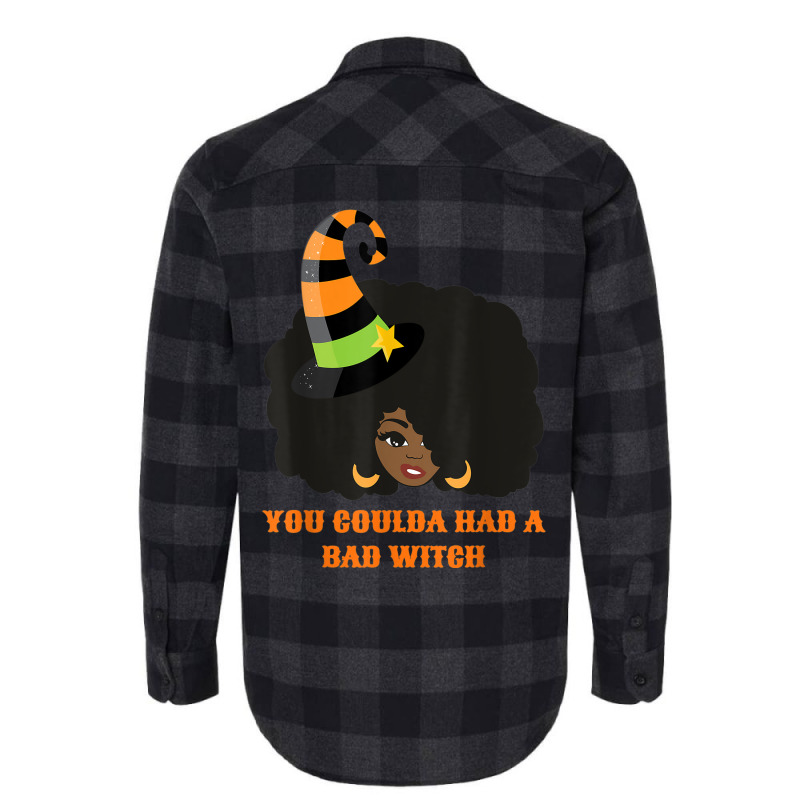 You Coulda Had A Bad Witch Funny Afro Female Flannel Shirt | Artistshot