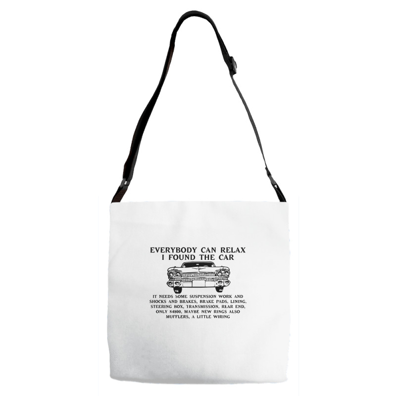 I Found The Car Adjustable Strap Totes | Artistshot