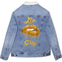 Zodiac Leo Slay Lip T Shirt Unisex Sherpa-lined Denim Jacket | Artistshot