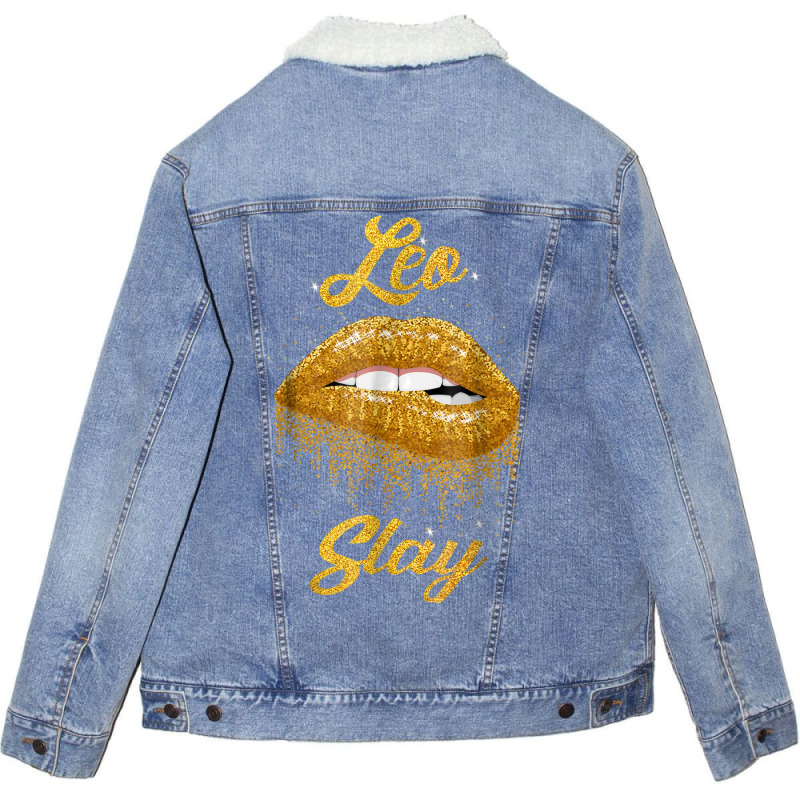 Zodiac Leo Slay Lip T Shirt Unisex Sherpa-lined Denim Jacket | Artistshot