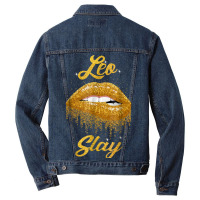 Zodiac Leo Slay Lip T Shirt Men Denim Jacket | Artistshot