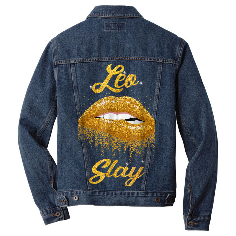 Zodiac Leo Slay Lip T Shirt Men Denim Jacket | Artistshot