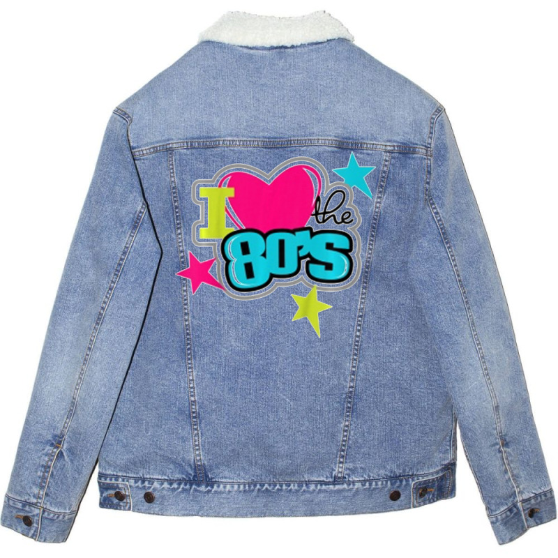 Hot Trend Kids I Love Heart The 80s Pop Culture 1980s Kids Boy Girl Unisex Sherpa-lined Denim Jacket | Artistshot