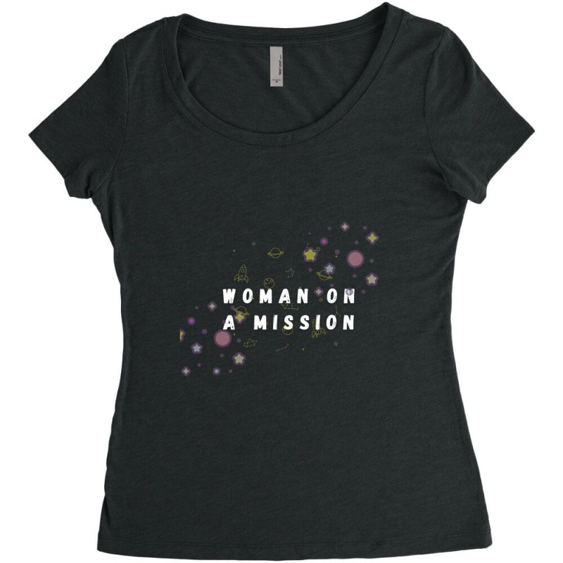 Woman On A Mission11 Women's Triblend Scoop T-shirt by ShelleyDoppelmayr | Artistshot