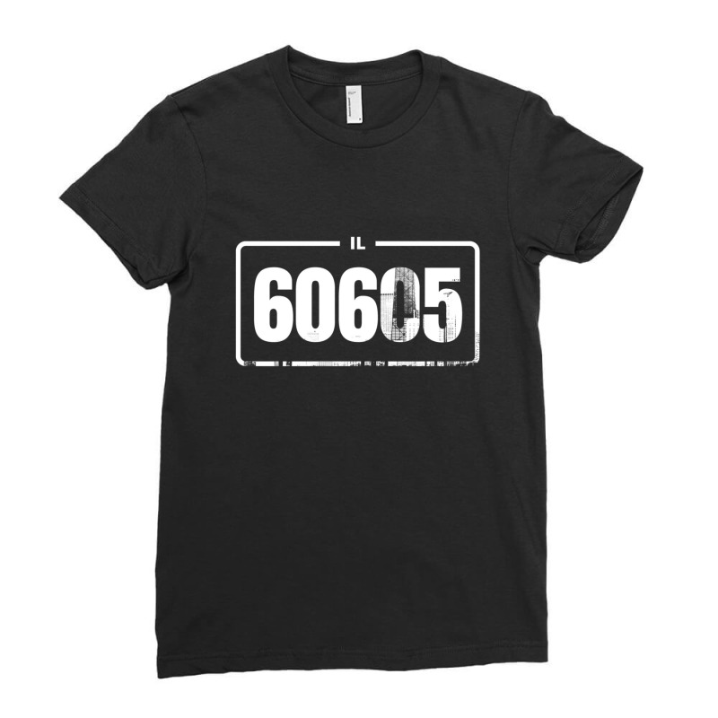 Illinois 60605 Zipcode White 1 Ladies Fitted T-Shirt by AmberKelsey | Artistshot