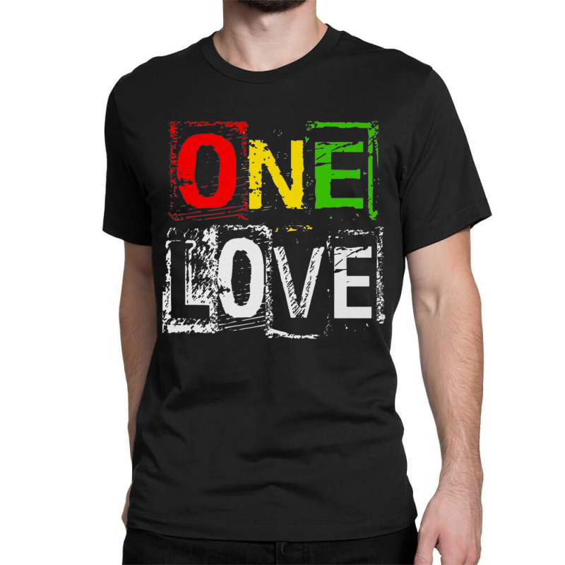 One Love Reggae Rasta Block Letter Premium T Shirt Classic T-shirt by been | Artistshot