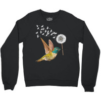 Dandelion Hummingbird Flower Birdwatcher Herbalist T Shirt Crewneck Sweatshirt | Artistshot