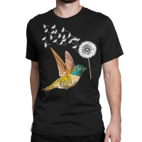 Dandelion Hummingbird Flower Birdwatcher Herbalist T Shirt Classic T-shirt | Artistshot