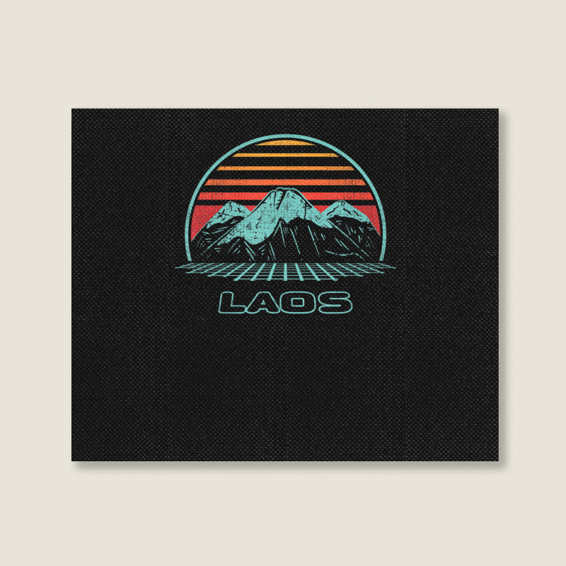 Hot Trend Laos Retro Vintage 80s Style Landscape Canvas Print | Artistshot