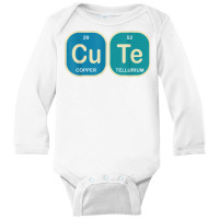 Cute Copper Tellurium Chemistry Periodic Table Geek Funny T Shirt Long Sleeve Baby Bodysuit | Artistshot