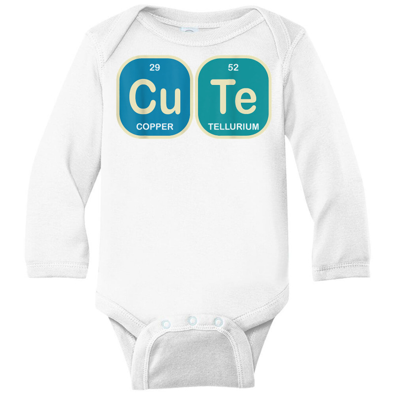 Cute Copper Tellurium Chemistry Periodic Table Geek Funny T Shirt Long Sleeve Baby Bodysuit | Artistshot