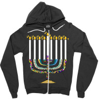 Limited Edition Hanukkah Menorah Nine Candles Zipper Hoodie | Artistshot