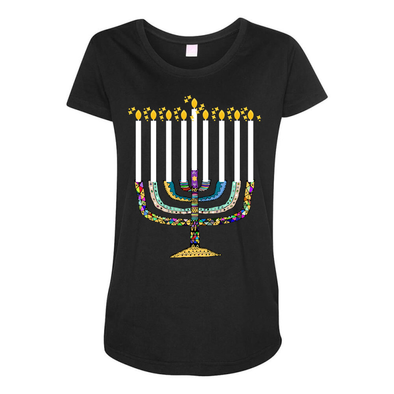 Limited Edition Hanukkah Menorah Nine Candles Maternity Scoop Neck T-shirt by Rios Arevalo | Artistshot