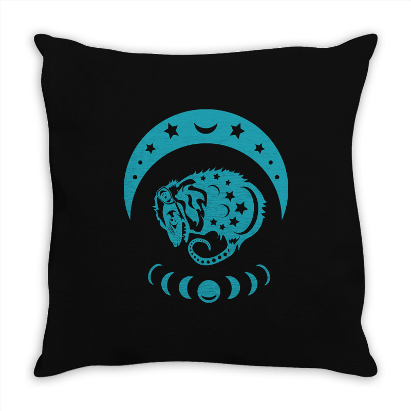 Hot Trend Teal And Pink Possum Throw Pillow | Artistshot