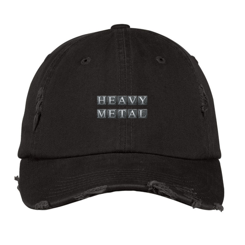 Trending Heavy Metal - Vintage Metal Blocks Decorated Text Vintage Cap by Rios Arevalo | Artistshot