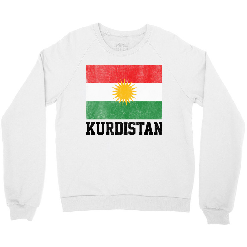 Kurdistan Faded Vintage Style Flag Design Gift Crewneck Sweatshirt by SandeeNardi | Artistshot