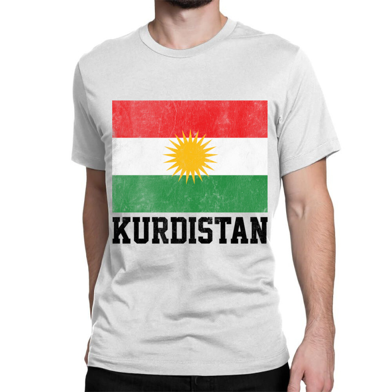 Kurdistan Faded Vintage Style Flag Design Gift Classic T-shirt by SandeeNardi | Artistshot