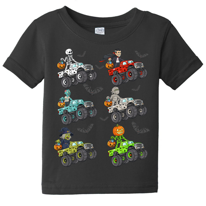 Halloween Skeleton Zombie Riding Monster Truck Vampire Boys Baby Tee by Davidartist | Artistshot