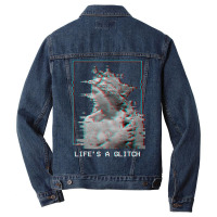 Limited Edition Life's A Glitch Vaporwave 80s 90s Aesthetic Greek Stat Men Denim Jacket | Artistshot