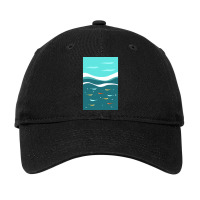 Limited Edition Under The Sea Mid Century Ocean, Waves And Fish Adjustable Cap | Artistshot