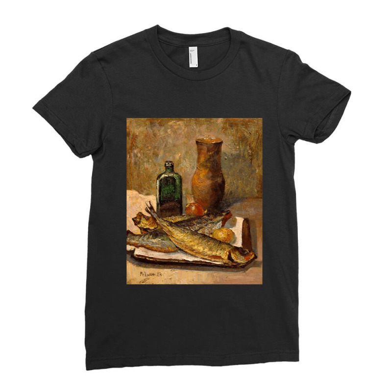 Still Life With Fish. Original Impressionism Realism Oil Painting 1 Ladies Fitted T-Shirt by AmandaGoodrich | Artistshot