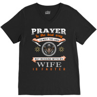 Gun T Shirt Design, Prayer Is The Best Way To Meet The Load V-neck Tee | Artistshot