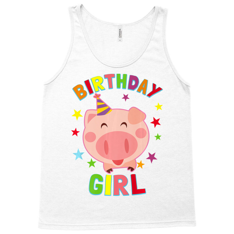 Girl Birthday Pig Bday Party Kids Gift For Girls Cute Piggy Premium Tank Top | Artistshot