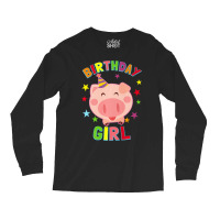 Girl Birthday Pig Bday Party Kids Gift For Girls Cute Piggy Premium Long Sleeve Shirts | Artistshot