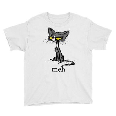 Funny Meh Cat Gift For Cat Lovers Sweatshirt Youth Tee Designed By Marshallshirleytracy