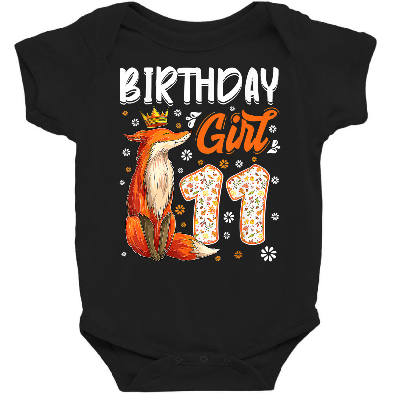 Fox Animal Lovers 11th Birthday Girl Fox B Day 11 Year Old T Shirt Baby Bodysuit by noelenedh2mar | Artistshot