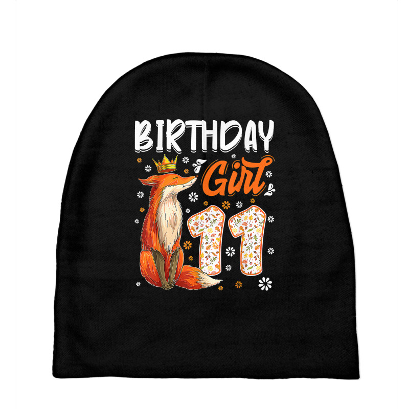 Fox Animal Lovers 11th Birthday Girl Fox B Day 11 Year Old T Shirt Baby Beanies by noelenedh2mar | Artistshot