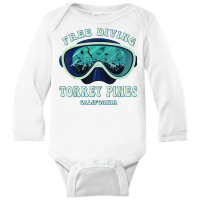 Free Diving, Torrey Pines California Underwater Divers Mask T Shirt Long Sleeve Baby Bodysuit | Artistshot