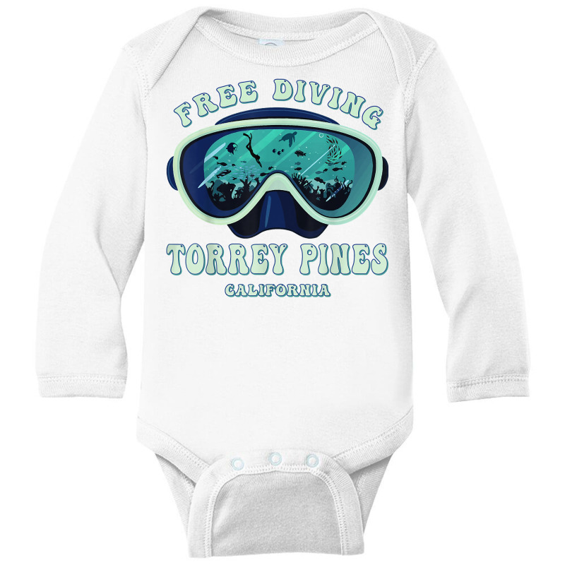 Free Diving, Torrey Pines California Underwater Divers Mask T Shirt Long Sleeve Baby Bodysuit by joeykujalat4t | Artistshot