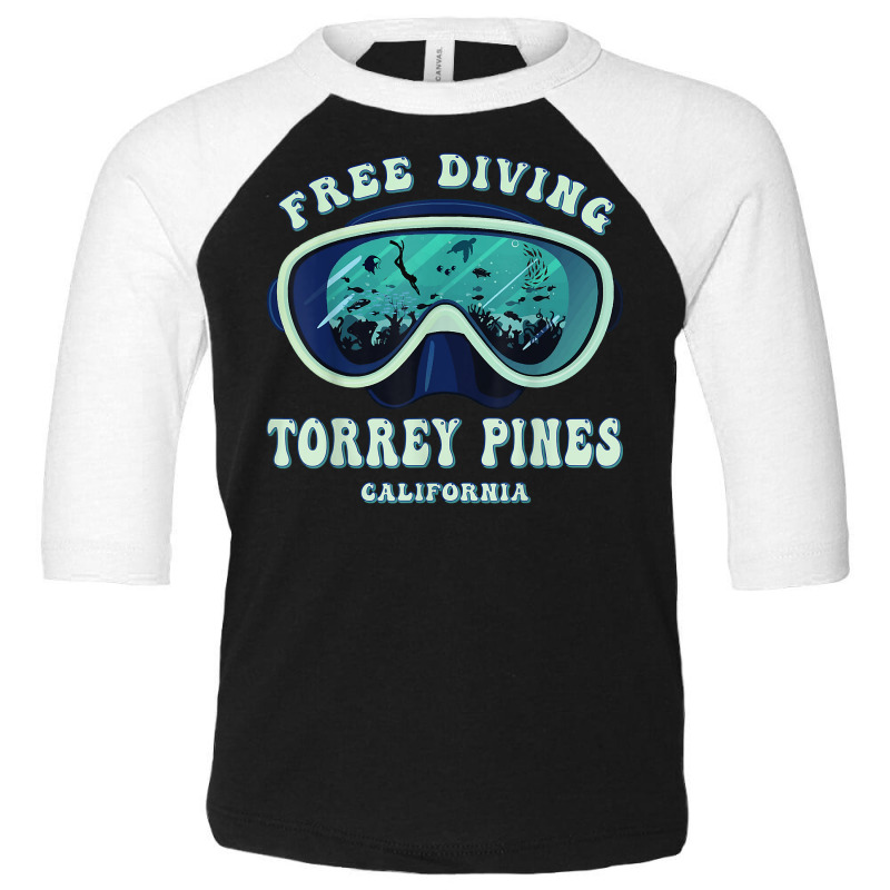 Free Diving, Torrey Pines California Underwater Divers Mask T Shirt Toddler 3/4 Sleeve Tee by joeykujalat4t | Artistshot