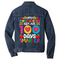 Funny 100 Days Of School And Still Poppin Kindergarten T Shirt Men Denim Jacket | Artistshot