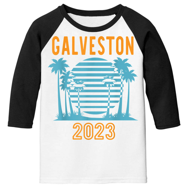 Galveston 2023 Family Vacation Cool Palm Tree T Shirt Youth 3/4 Sleeve by noelenedh2mar | Artistshot