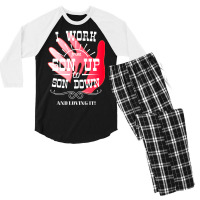 Trending I Work From Son Up To Son Down Unique Father Son Fathers Day Men's 3/4 Sleeve Pajama Set | Artistshot