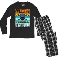 Trending Vintage Welder With Sayings Welding Men's Long Sleeve Pajama Set | Artistshot