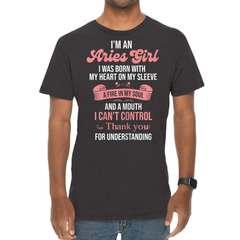 Hot Trend I'm An Aries Girl Aries Vintage T-Shirt by michaelyounger19 | Artistshot