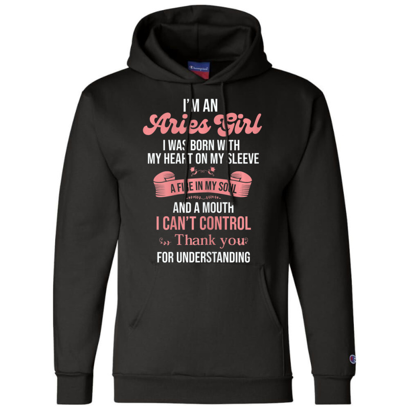 Hot Trend I'm An Aries Girl Aries Champion Hoodie by michaelyounger19 | Artistshot