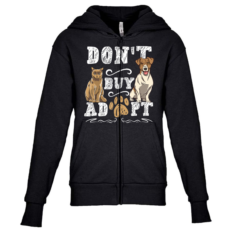 Hot Trend Don't Buy Adopt Animal Shelter Animal Welfare Youth Zipper Hoodie by michealyoungerlk01 | Artistshot