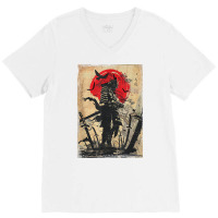 Samurai Warrior Bushido Code Japanese Swordsmen T Shirt V-neck Tee | Artistshot