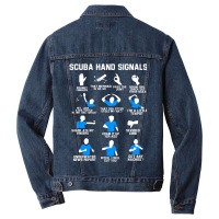 Hot Trend Diver Hand Sign Scuba Hand Signals Men Denim Jacket | Artistshot