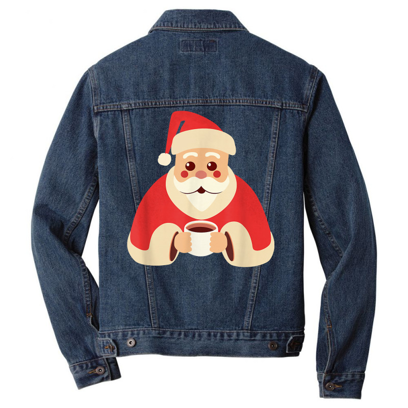 Santa Claus Warming Up With A Hot Chocolate, Christmas T Shirt Men Denim Jacket | Artistshot