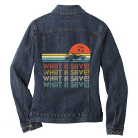 Limited Edition What A Save Vintage Retro Rocket Soccer Car Ladies Denim Jacket | Artistshot