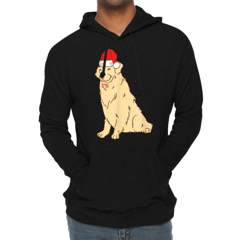 Santa Golden Retriever Winter Christmas Dog Mom Holiday T Shirt Lightweight Hoodie | Artistshot